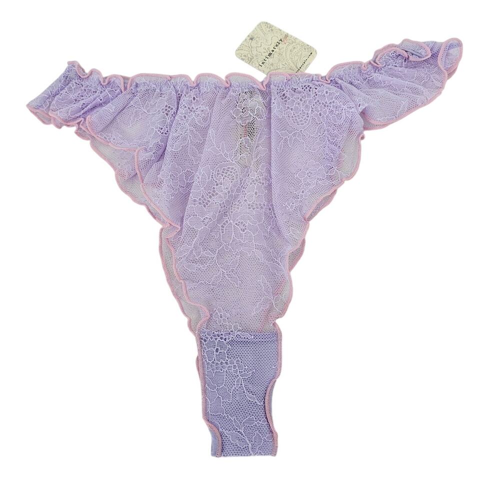 NWT Free People Intimately Fairy Tale Purple Pink Lace Thong Bottom Panties M